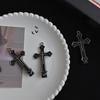 Metal Cross Hair Clip Dark Balletcore Cross Dark Flat Clip Halloween Hairpin Dark Elegant Hair Clip for Bunches
