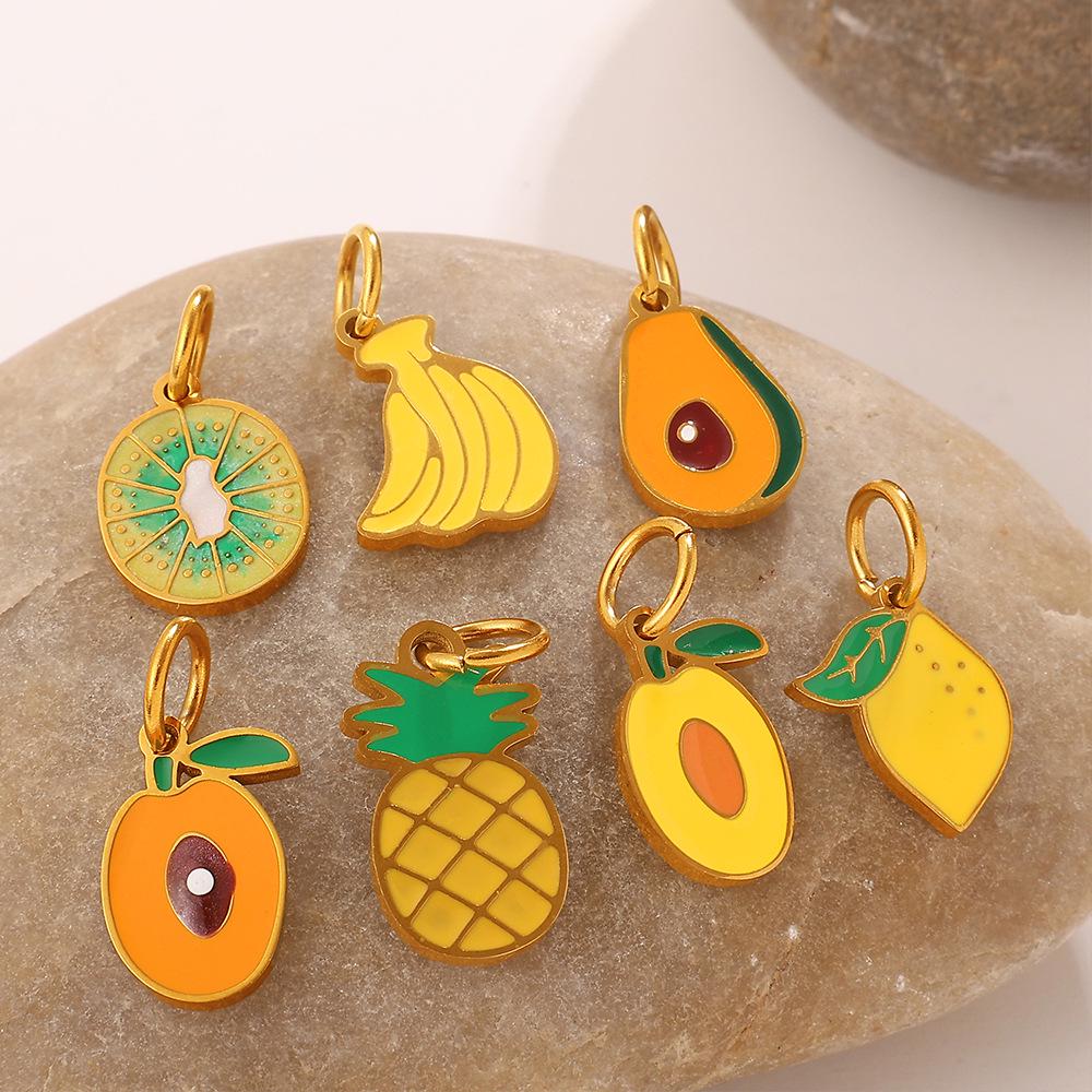 Colorful Pineapple Lemon Pendant with Drip Oil Finish