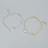 YHB020 S925 Sterling Silver Heart Pendant Bracelet - Korean Style Summer Jewelry for Women