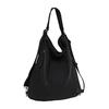 Bitcuem Large Capacity Canvas Shoulder Bag, 3-Way BackpackTote Bag for Walking, Shopping, Travel, Commuting, Men's and Women's (Black)