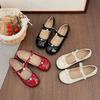 French Mary Jane Single Shoes Bow Women's Shoes Spring and Summer New Rhinestone Low Heel Flats Fashion Beanie Shoes