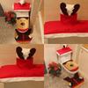 Festliches Weihnachts-WC-Sitzbezug-Set mit Weihnachtsmann-, Schneemann- und Rentiermotiven