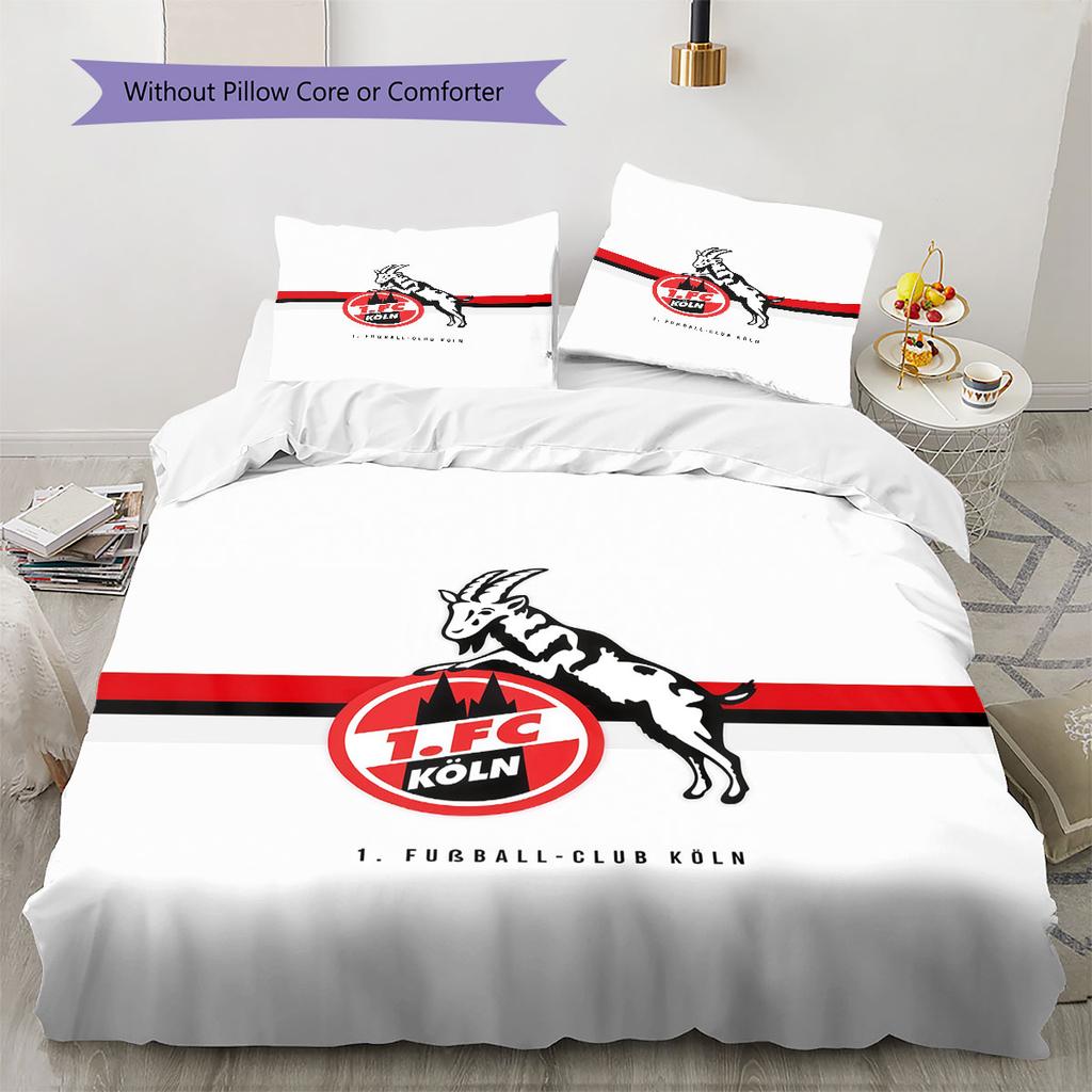 1. FC Köln Pattern Bedding Home Decoration Birthday Gift ( 1 duvet cover + 2 pillowcase, without core),fan merchandise.