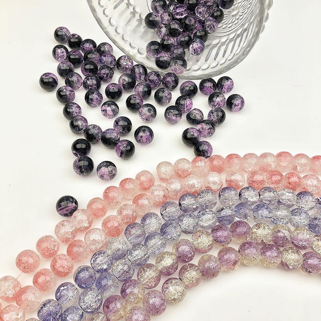 Purple Lampwork Glass Beads: Imitation Jade Fragments for DIY Jewelry Making