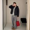 Winter new women's light and thin puff cotton clothes fashion casual hooded ribs cotton clothes jacket