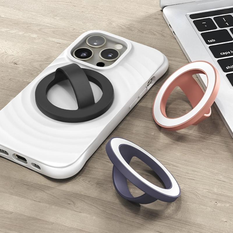 Magnetic Phone Rings Holder,Magnet Finger Rings Grip Stand Holder,360 Ratatable Silicone Nonslip Phone Grip