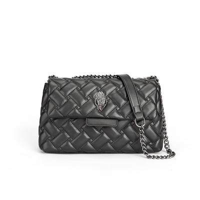 Luxury Fashion Women's Bags Soft PU Leather Eagle Head Chain Single Shoulder Crossbody Bag Commuting Handbag Diamond Lattice