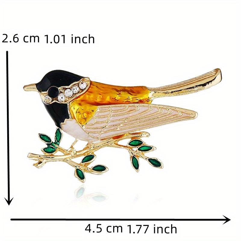New Cute Vivid Bird Enamel Pins Brooches For Women Men Rhinestone Animal Pin Branch Brooch Crystal Wedding Party Accessories