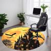 1PCHaunted Castle Office Round Area Rug,  Mat Suitable For Office, Under Office Chairs Bedroom Living Room Home Decor, Room Deco