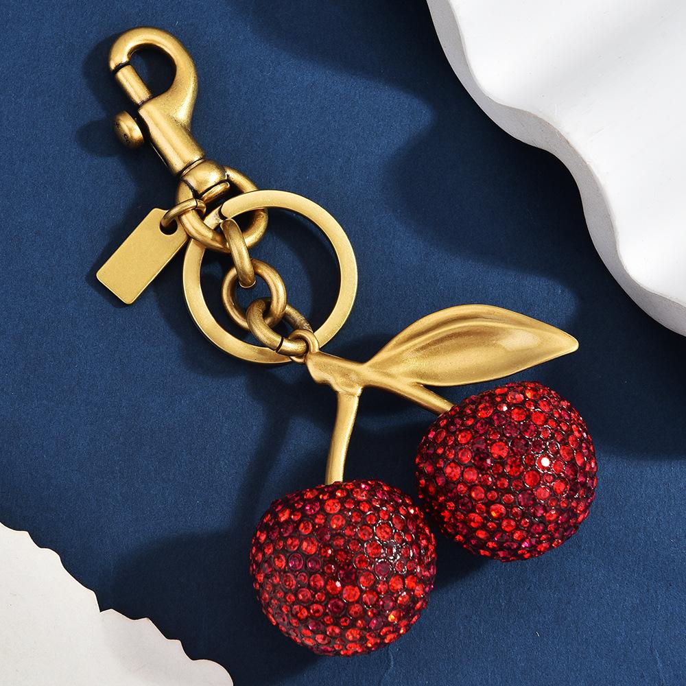 Accessories Full Diamond Cherry Bag Keychain Fruit Cherry Fashion Pendant