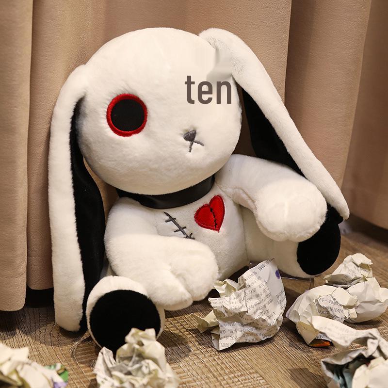 Dark Cartoon Style Reborn Rabbit Plush Pillow - Halloween/Birthday Gift Toy