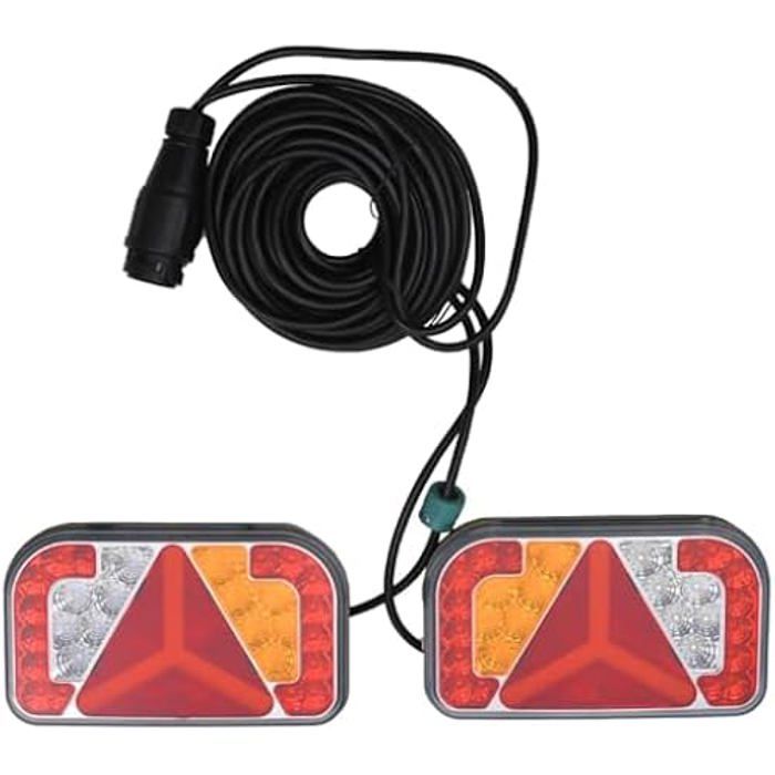 Feux de remorque - VIDAXL - 2 pcs - Rouge - LED 12 V - 24x5x14,5 cm