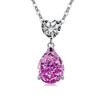 Jewelry Temperament Warm Sun Water Drop Necklace Ice Flower Cut Zirconium Platinum Plated 925 Silver Pendant Necklace