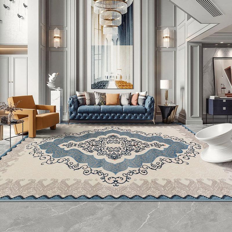 

Современный сине-бежевый ковер сложного художественного рисунка, большой ковер для гостиной, домашний декор, нескользящий напольный коврик 120X160CM