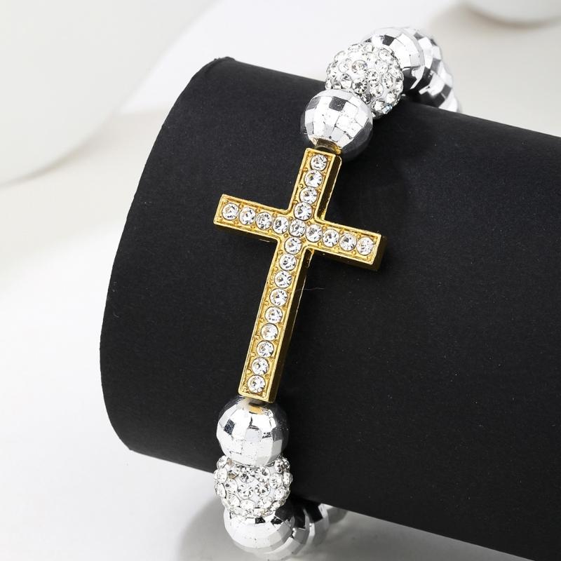 Comfortable Bracelet Expandable Religious Beaded Chain with Metallic Finish and Stylish Layering Potential for Adults