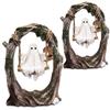 Funny Ghost Tree Swing Ornament - Resin Halloween Spooky Statue for Home Dining Table, Cute & Creepy