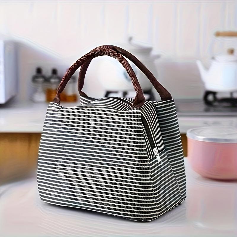 Insulated Leak Proof Lunch Bag with Strawberry White Design Durable Oxford Fabric Non Food Contact, Lunch Bag Insulated