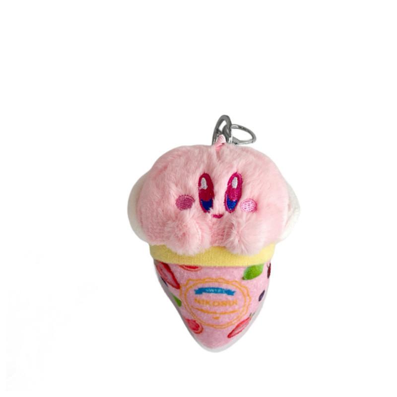 Adorable Plush Cartoon Ice Cream Keychain Cute Girl Heart Creative Cone Star Card Holder Charm