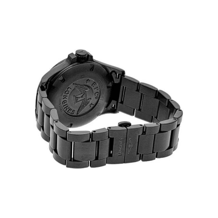 Longines Seria Conquest Mișcare cu Cuarț Ceas Simplu de Modă 43Mm Cadran Negru Carcasă Acoperită cu PVD Curea Acoperită cu PVD Ceasuri pentru Bărbați L3.728.2.66.6