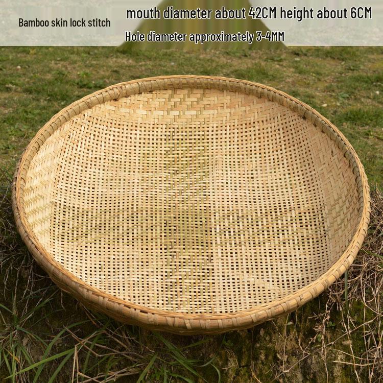 Free Shipping Handmade Bamboo Woven Tray and Drying Basket Set