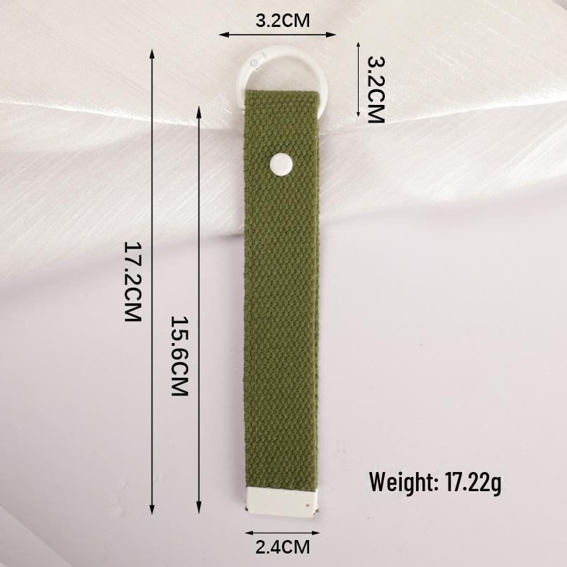 Personalized Pure Cotton Canvas Belt Keychain with Contrast Colors – Handmade INS Style