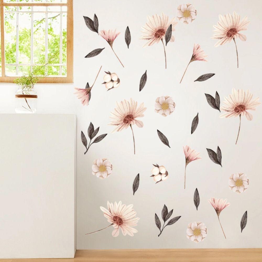 Watercolor Decorative Decals Boho Wall  Art New Flowers Wall Stickers  Livingroom Bedroom