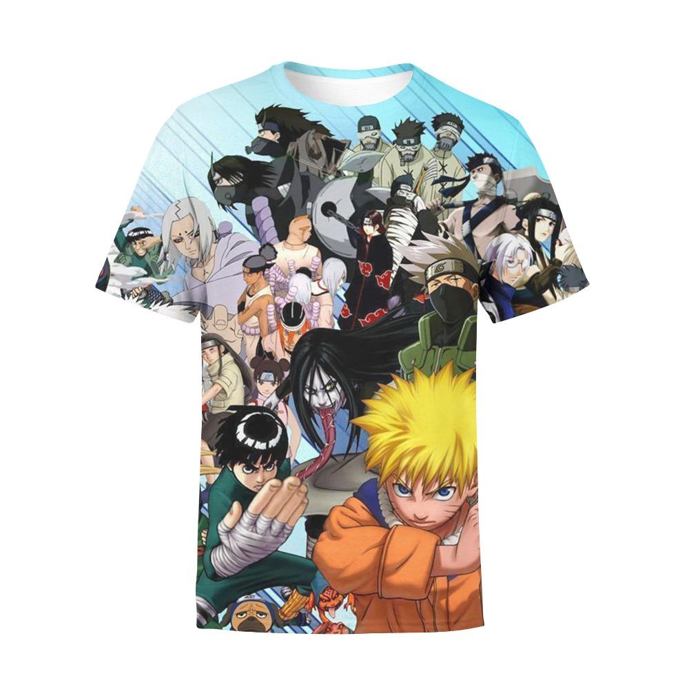 Boys' Fashion T-Shirt, 3D Digital Print, New Spring and Summer Naruto Short Sleeve Kids' Top
