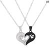 2Pcs Ins Style Heart Rainbow Stitching Necklace  Pendant Alloy Clavicle Chain For Children Best Friend Jewelry Gifts