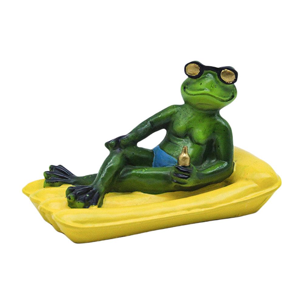 Garden Ornaments Frog Statue Water Floating with Frog Ornament Lovely Frog Figurine Statues for Patio Balcony Yard Ornament