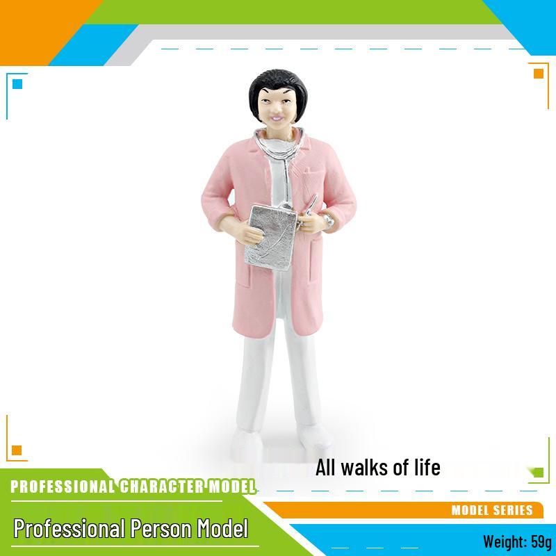 Professional Role Model Figurines Set: Teacher, Doctor, Nurse, Construction Worker, Chef, Police Officer