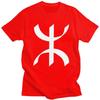 T-shirts Personnalisés Symbole Tifinagh Berbère pour Hommes Hauts en Coton Pur T-shirt Vêtement Drapeau Amazigh - Été Homme C...