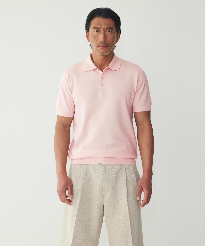 MAN ON THE BOON Silk Blend Short Polo Knit_Pink 4716113041