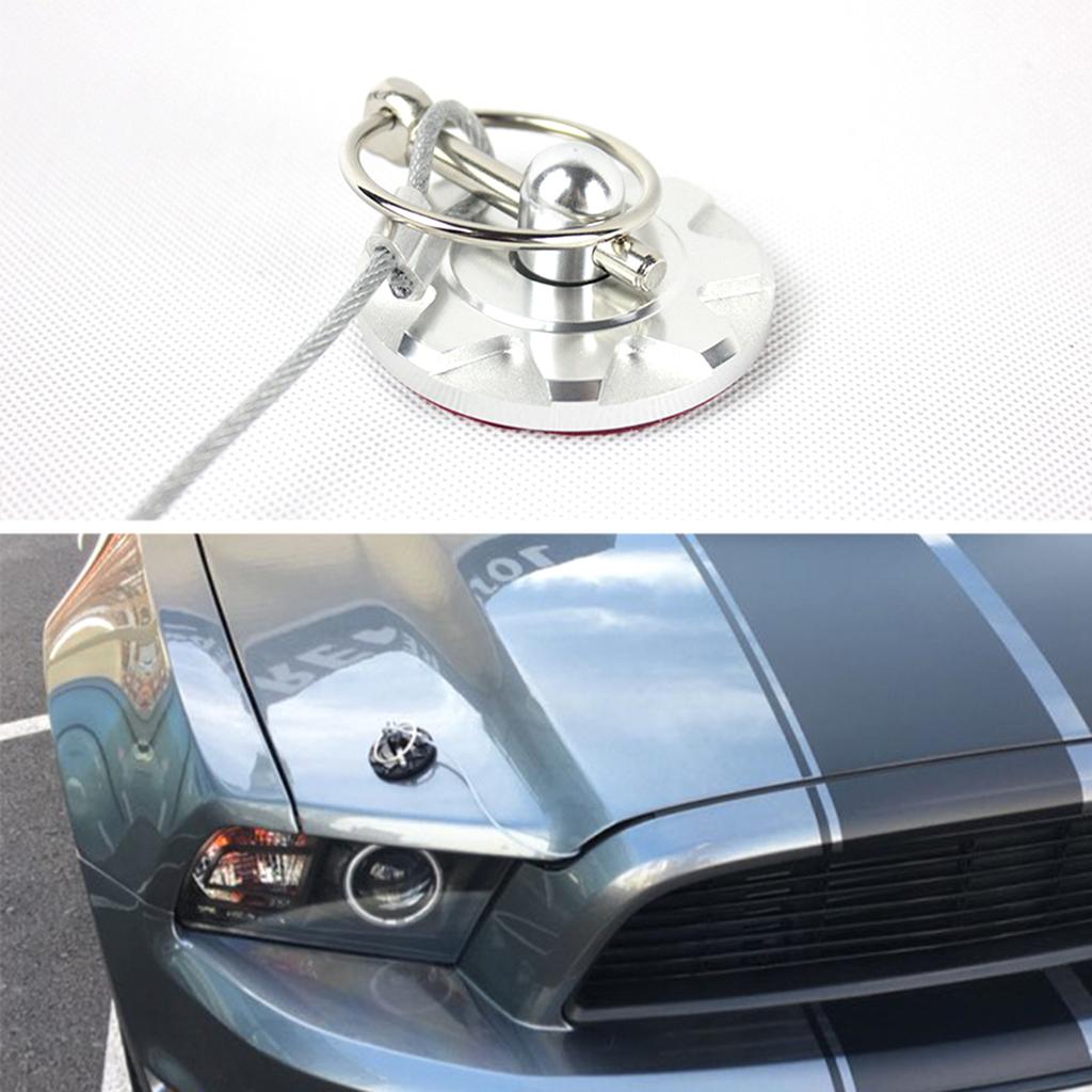 Aluminum Engine Hood Pin Plate Bonnet Lock Clip Kit Car Modification Accessory Quick Release Hood Bonnet Pin Lock