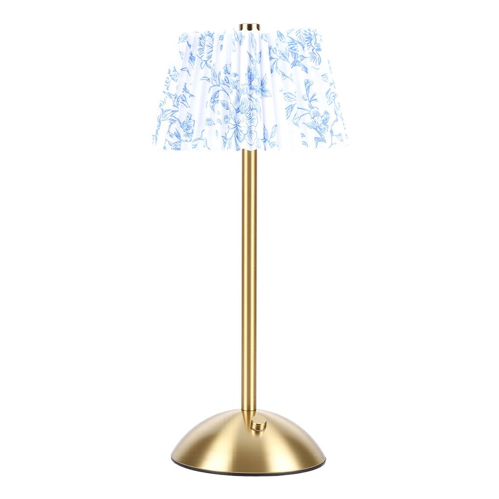 Pleated Table Lamp Cordless Touch Control   1200mAh Rechargeable Battery Operated Nightstand Lamp for Bedroom Living Room
