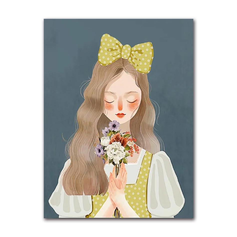 Anime Girl Prints Posters Lovely Pink Girly Style Canvas Painting Girls Room Interior Minimalist Boho Home Decor Birthday Gift