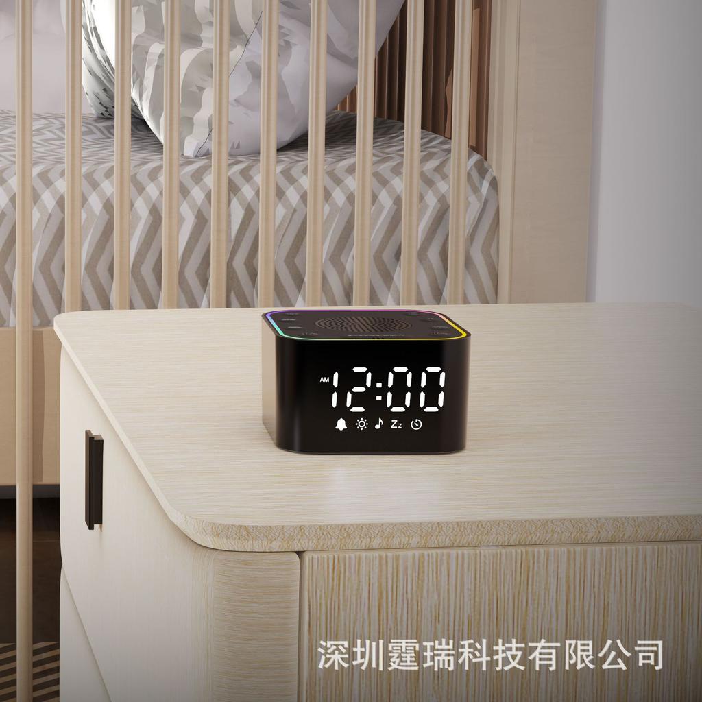 Small portable travel bedside with white noise colorful atmosphere night light sleep instrument alarm clock