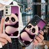 Phone Case: 2D Flat Samsung Galaxy A34 A35 M05 M06 S20 S22 S21 FE Plus 5G Protective Case, Waving Panda, Perfect Christmas and Halloween Holiday Gift