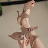 Fashion 2025 Summer Fashion Buckle Pointed Toe Women's High Heel Sandals Anti-Slip Elegant Dress Fish Mouth Shoes Large Size Femininas