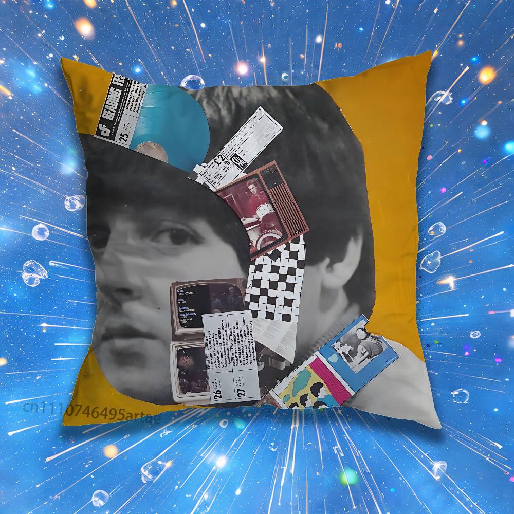 P-Paul M-McCartneyS Pillow Case Living Room Sofa Cushion Cover Suitable For Home Bedroom Room Decoration