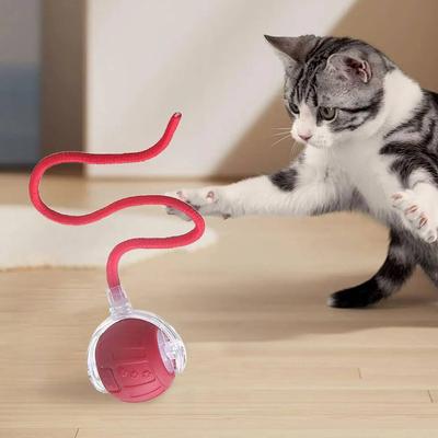 Interactive Cat Toy Ball with Tail Automatic Rolling Ball Rolling Pet Ball for Small/Medium/Large Cats To Keep Them Busy