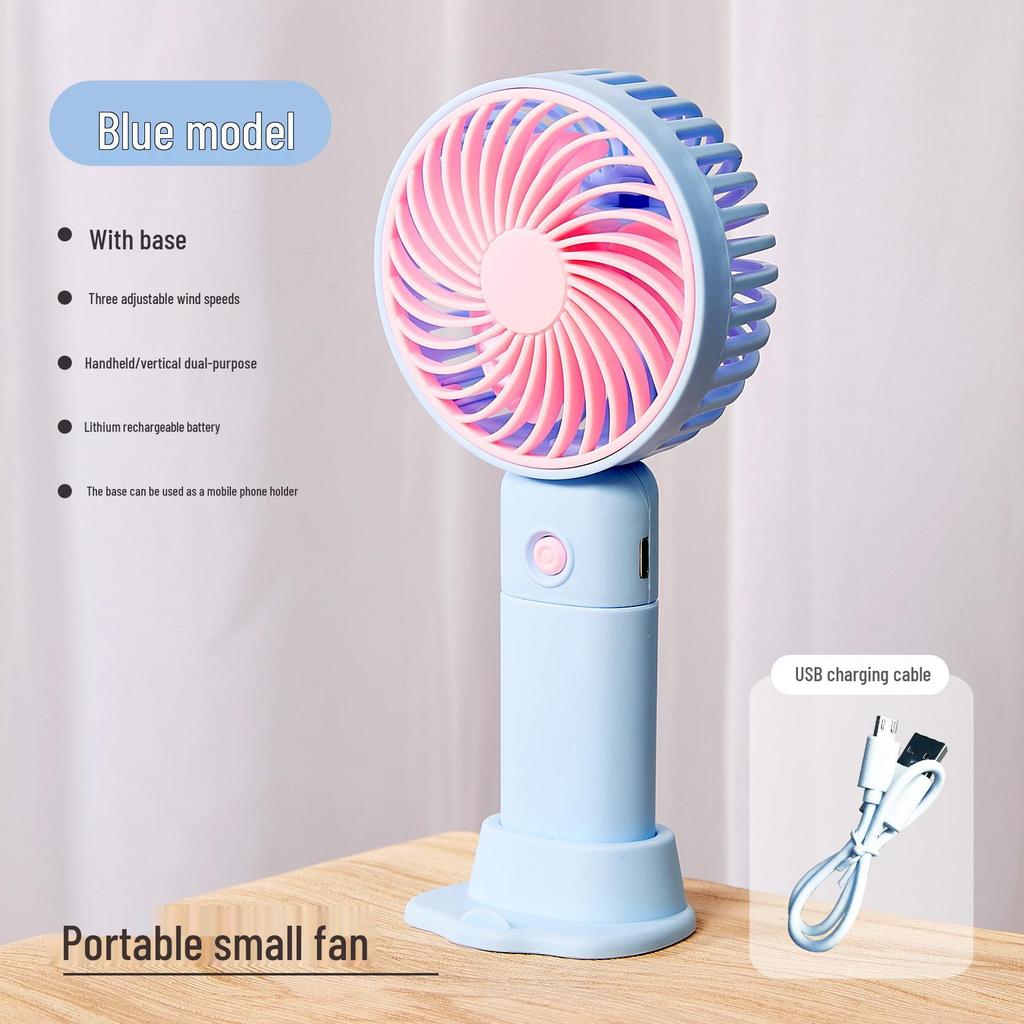 Rechargeable USB Mini Fan: Portable Handheld & Desktop Stand, Ideal Student Gift