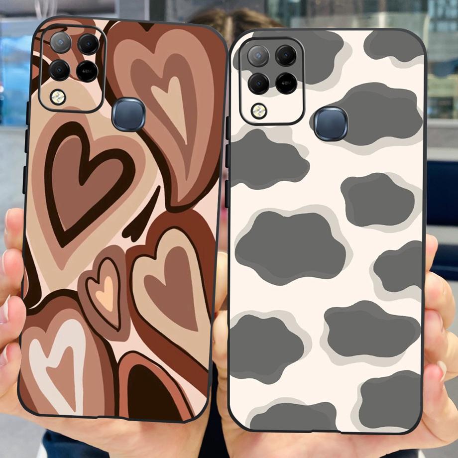 For Infinix Hot 11 G37 4G Case Cover Soft TPU Black Silicone Funda for Infinix Hot11 G37 Infinix X689F Fashion Pattern Bumper
