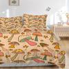 3pcs Mushroom Star Bedding Set, Includes Without Pillow Inserts, Soft Comfortable Bedding Set,All-Season Use A0924031