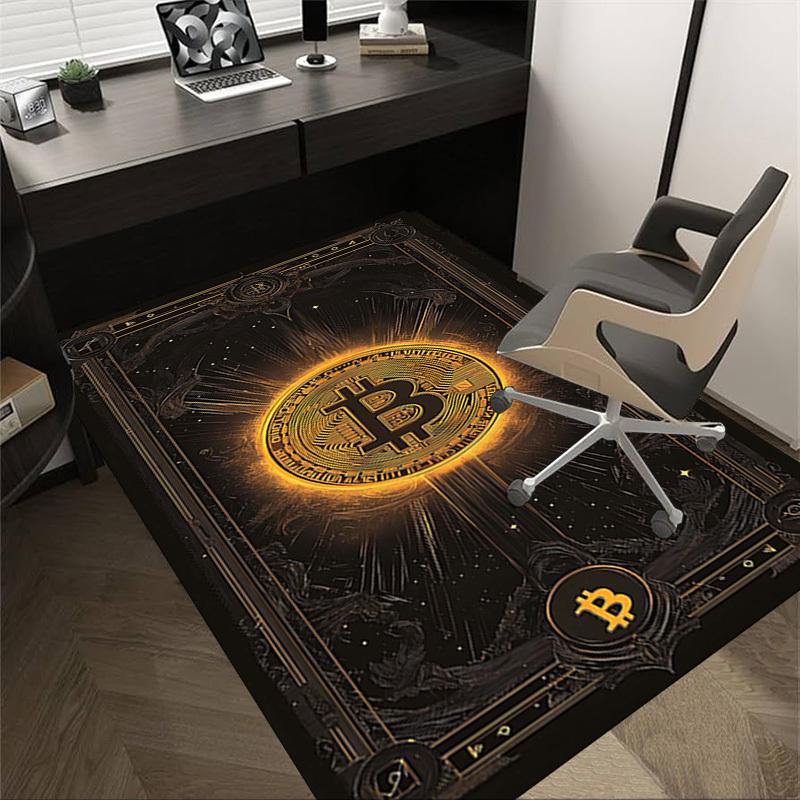 1PC Bitcoin Crypto Non-Slip Floor Carpet Compatible for Office&Living Room&Bedroom&Dining room - Flat - Weave Machine-S0334
