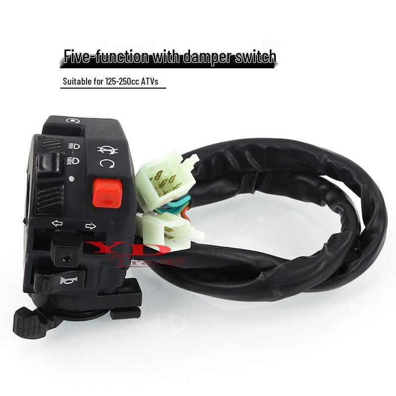 

Five-Function Left Hand Choke Switch for 110-250cc ATV Motorcycle Four-Wheeled Off-Road and Beach Vehicles