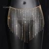 Elastische Kristallbauchkette Strass-Quaste Taille für Damen, Funkelnder Sexy Tanzkörper-Rock-Stil Bühnenperformance-Accessoire Hüftaccessoire,
