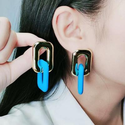 Acrylic Geometry Dangle Earrings Light Weight Colorful Earring High Quality Link Chain Earrings