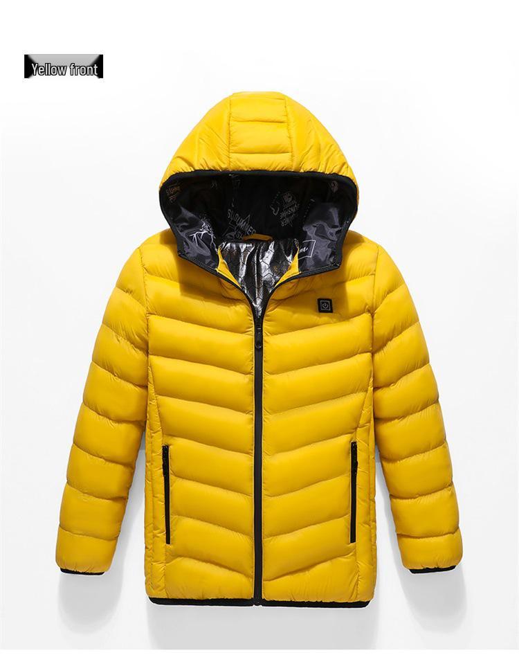 Children's USB Heated Waterproof Winter Jacket - Smart Temperature Control for Boys and Girls