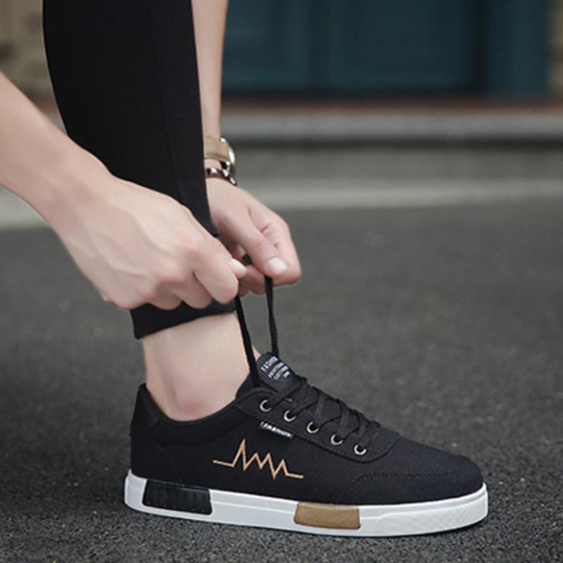 Мода Мода Четыре сезона обувь для отдыха для мужчин кроссовки дышащие шнурки спортивные — фото 5