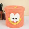 Cotton Thread Woven Basket for Laundry, Snacks, and Sundries.